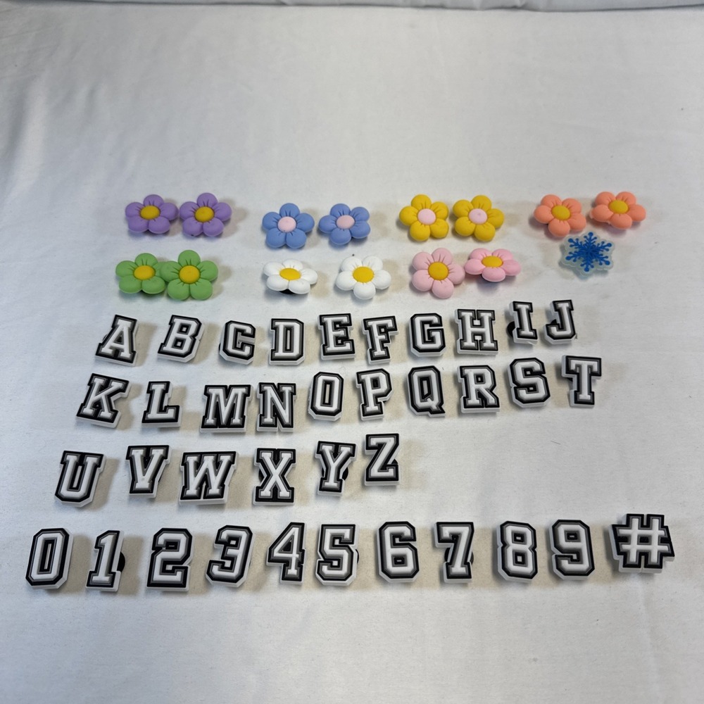 NEW! 52pc Cute Colorful A thru Z Letters Shoe Charms For Clogs